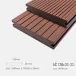 Sàn Gỗ Ngoài Trời TPWood SD120x20-2G-Red Brown