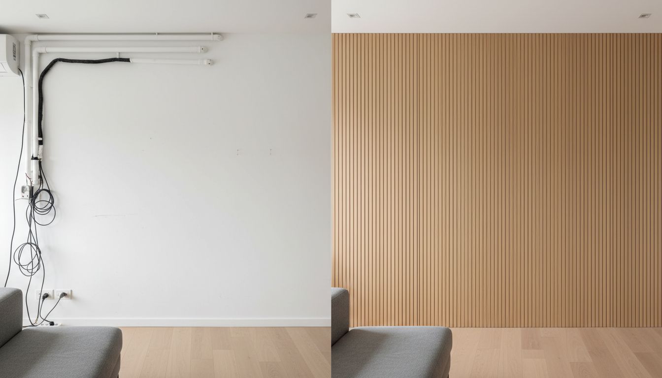 Biến 'Gai Mắt' Thành Điểm Nhấn: Tuyệt Chiêu Che Ống Điều Hòa, Hộp Kỹ Thuật Bằng Tấm Ốp Thẩm Mỹ - Minh Họa 1