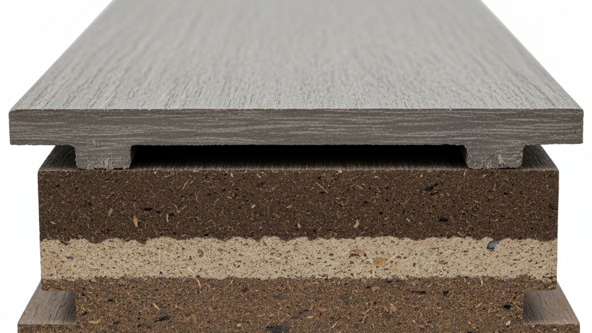 Cận Cảnh Mặt Cắt Gỗ Nhựa Wpc