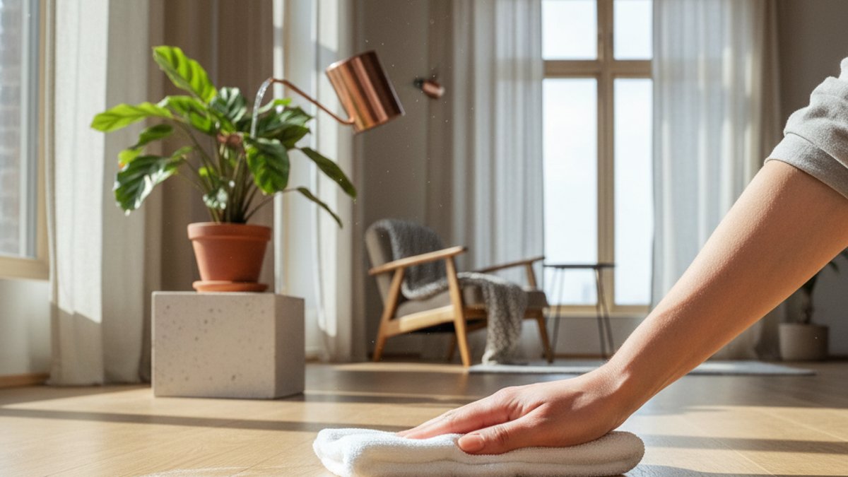 Chăm Sóc Sàn Gỗ, Tưới Cây Cảnh