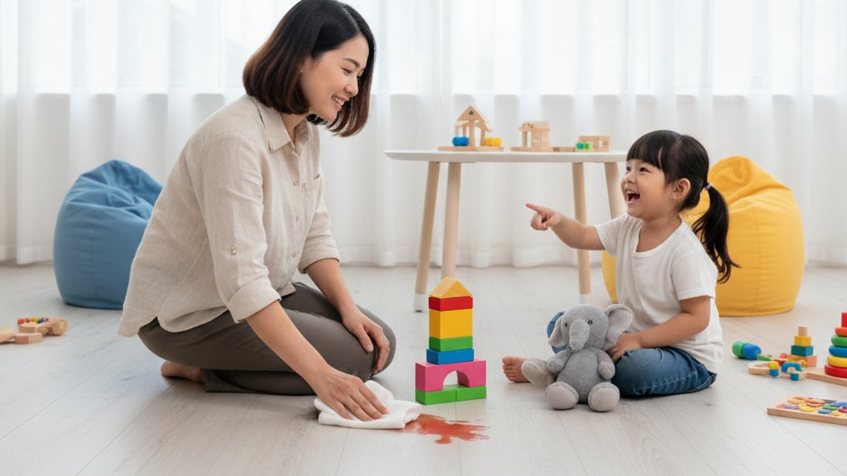 Sàn Nhà An Toàn Cho Trẻ Nhỏ: Giải Pháp Chống Trượt, Không Độc Hại Từ Vua Gỗ Phụ Huynh Lau Dọn Sàn Nhựa Giả Gỗ Dễ Dàng