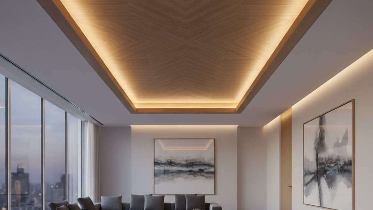 Nghệ Thuật Chiếu Sáng Nội Thất Gỗ: Tôn Lên Vẻ Đẹp Vân Gỗ Và Tạo Không Gian Sang Trọng Trần Gỗ Với Đèn Hắt Tạo Ánh Sáng Mềm Mại