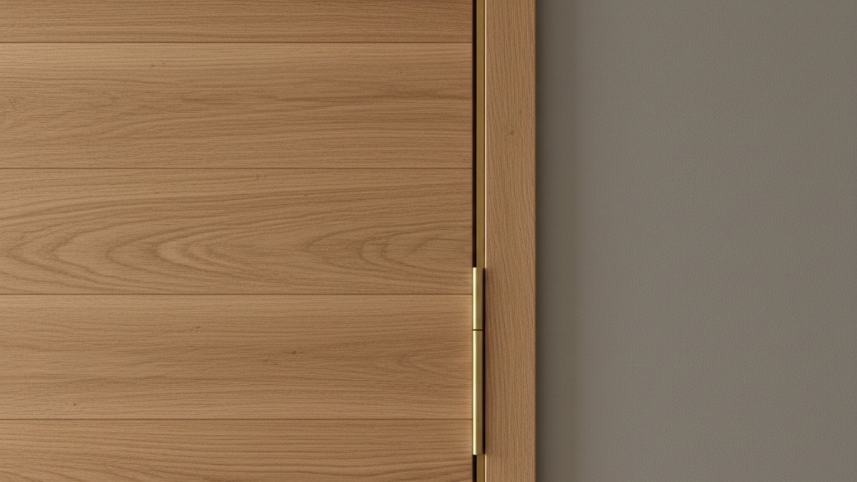 Điểm Nhấn Tường Ốp Gỗ Có Dải Kim Loại