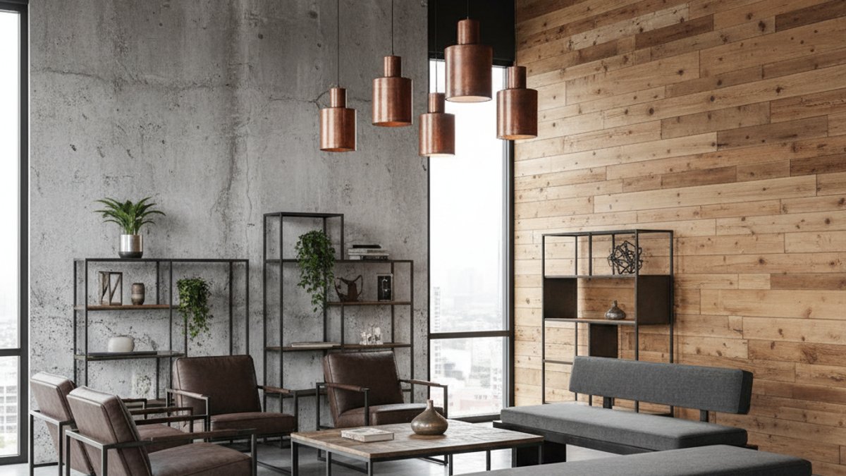 Giấy Dán Tường Vân Bê Tông, Gỗ