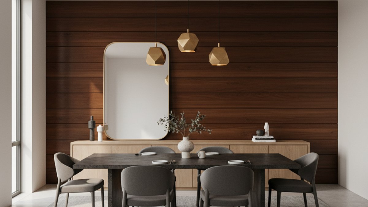 Gỗ Ốp Tường Phòng Ăn Hiện Đại
