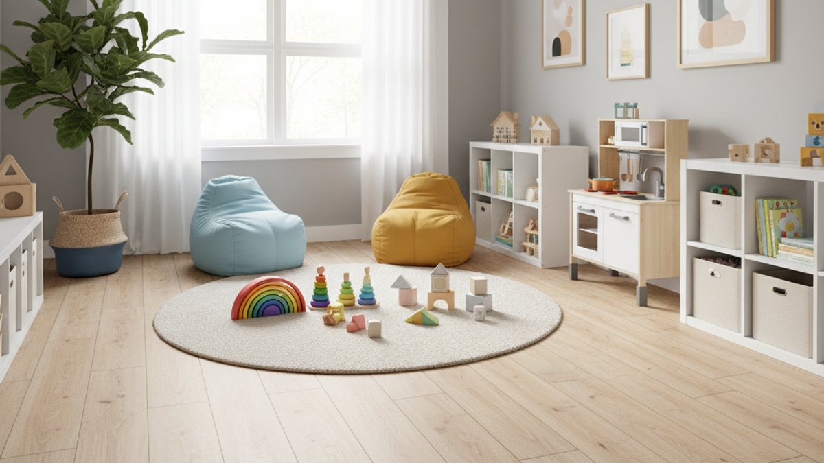 Sàn Nhà An Toàn Cho Trẻ Nhỏ: Giải Pháp Chống Trượt, Không Độc Hại Từ Vua Gỗ Góc Chơi Trẻ Em Sàn Nhựa Giả Gỗ Bền Đẹp