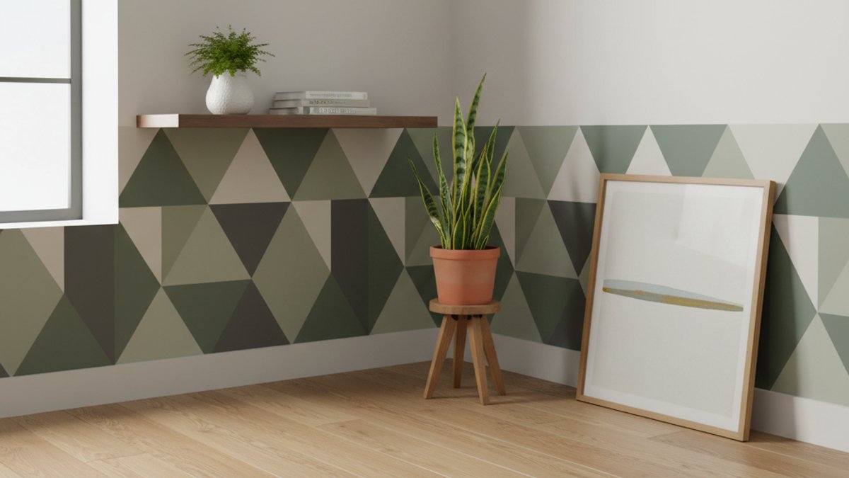 Không Gian Nội Thất Kết Hợp Sàn Gỗ, Giấy Dán Tường Và Đồ Gỗ Vua Gỗ