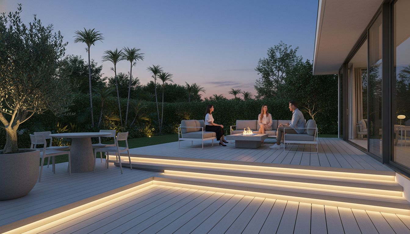 Hô Biến Sân Vườn Đêm Lung Linh: 7+ Ý Tưởng Đèn Led Cho Sàn Gỗ Nhựa Và Giàn Pergola - Minh Họa 3