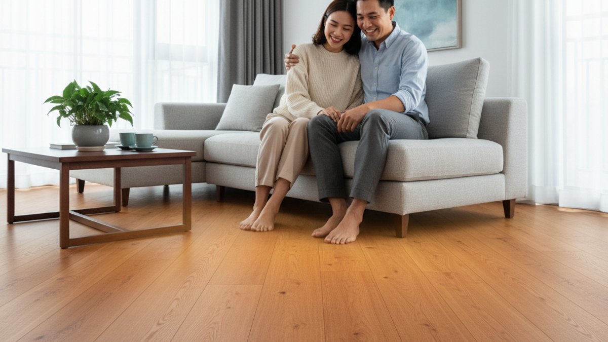 Chọn Sàn Gỗ Cho Hệ Thống Sưởi Sàn: Giải Pháp Bền Đẹp, Hiệu Quả Từ Vua Gỗ Khách Hàng Vua Gỗ Hài Lòng Với Sàn Gỗ Ấm Áp