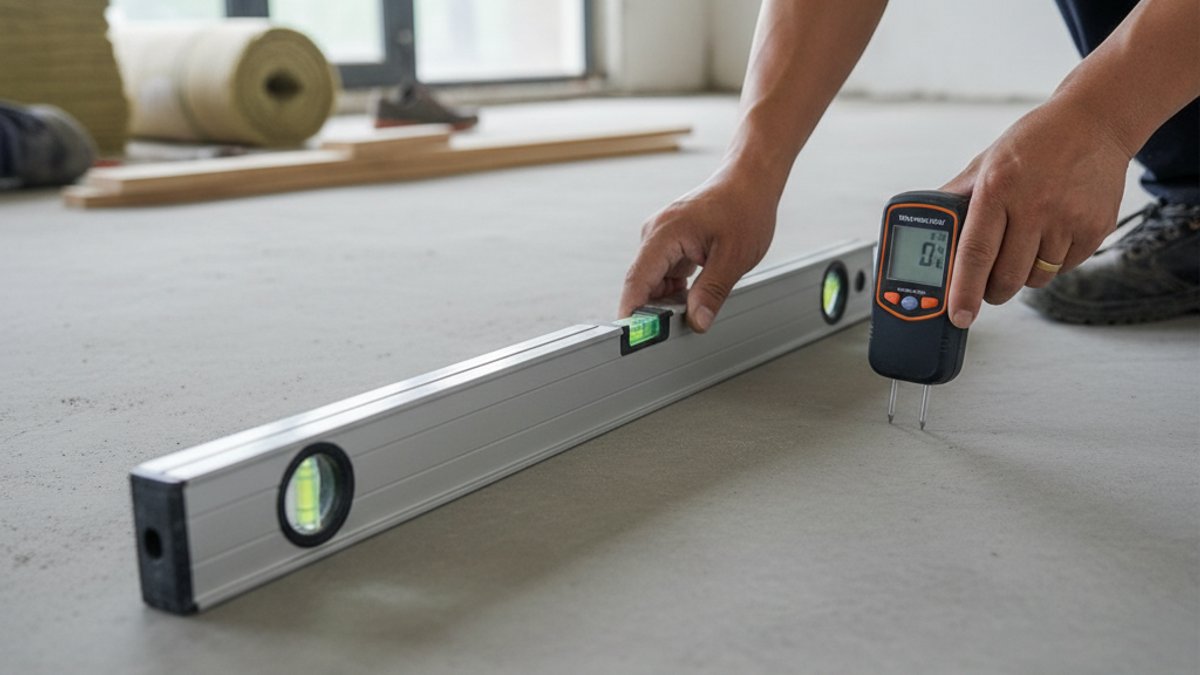 Kiểm Tra Độ Phẳng Và Độ Ẩm Nền Bê Tông