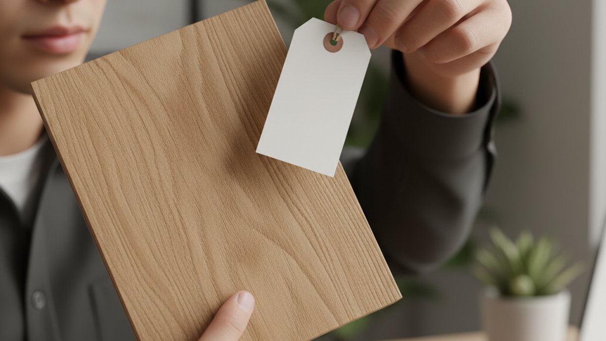 Bàn Tay Kiểm Tra Thông Tin Trên Nhãn Gỗ