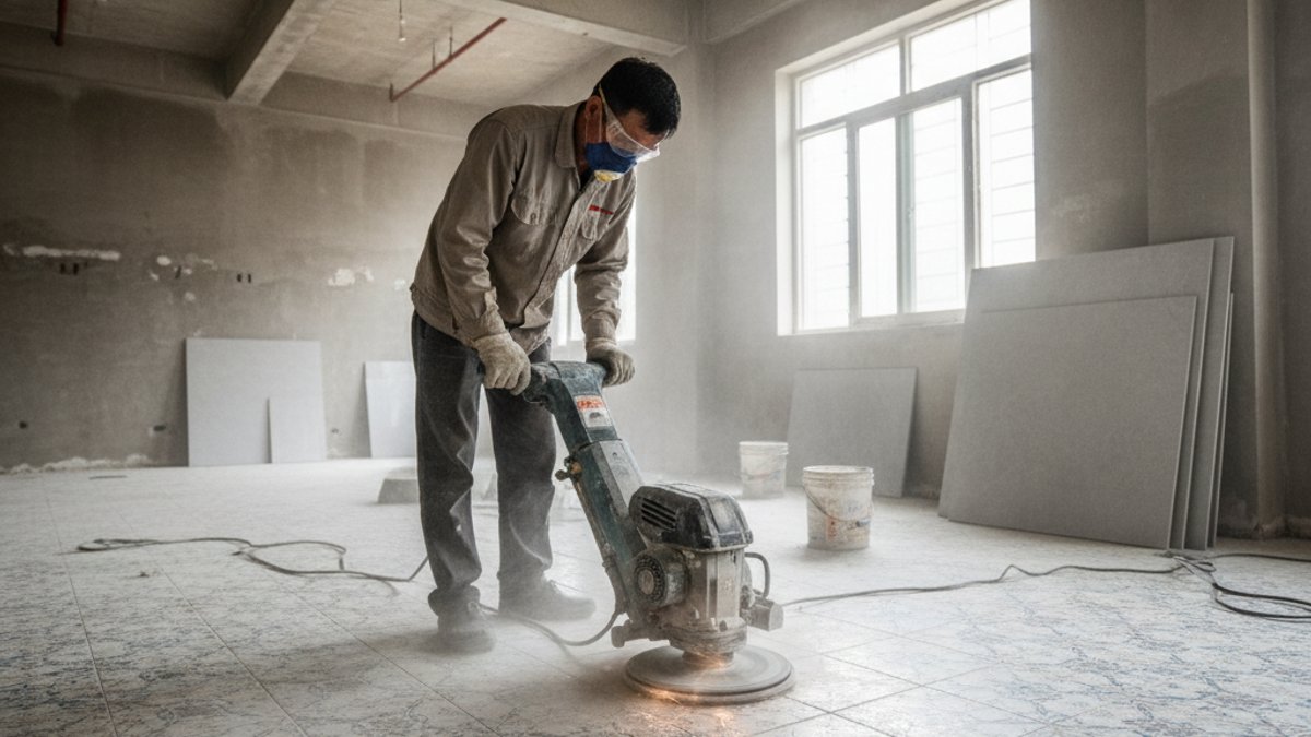 Mài Nhám Bề Mặt Gạch Men Cũ