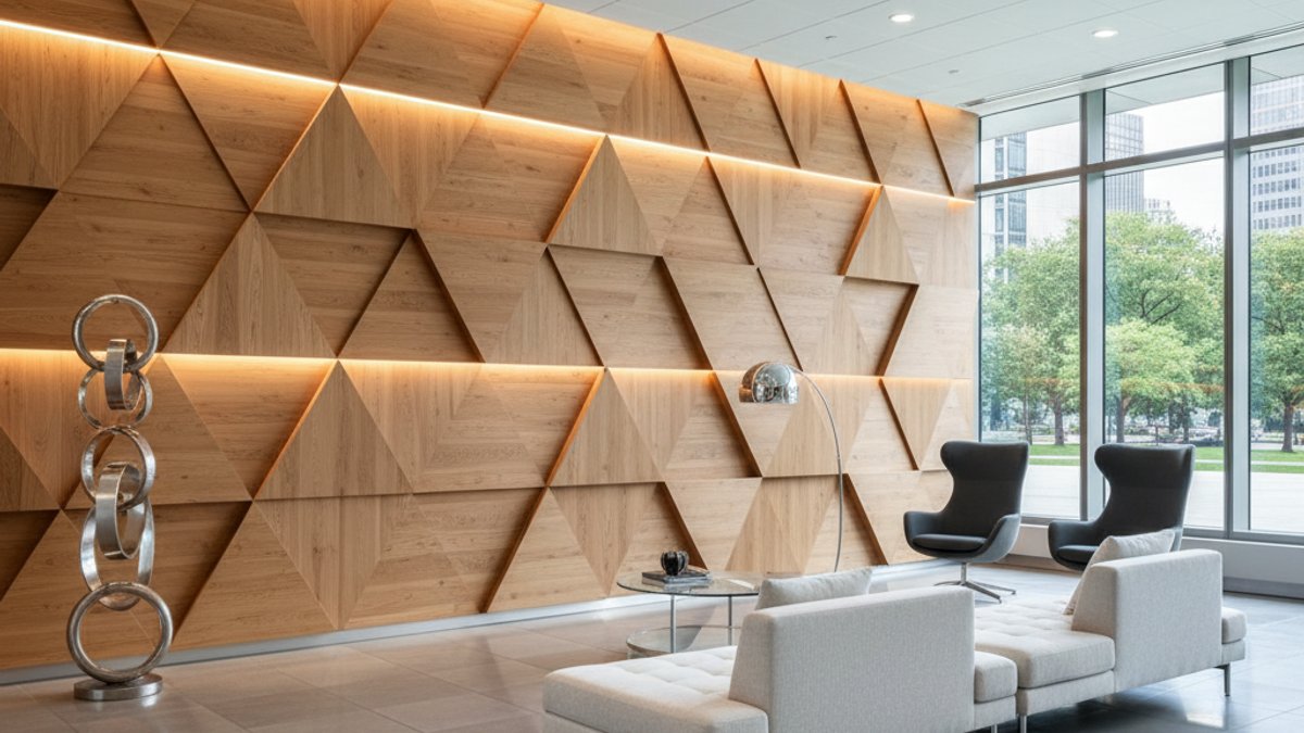Gỗ Ốp Tường: Bí Quyết Biến Hóa Không Gian Độc Đáo, Sang Trọng Và Hiện Đại 2026 Gỗ Ốp Tường 3D Cho Sảnh Văn Phòng