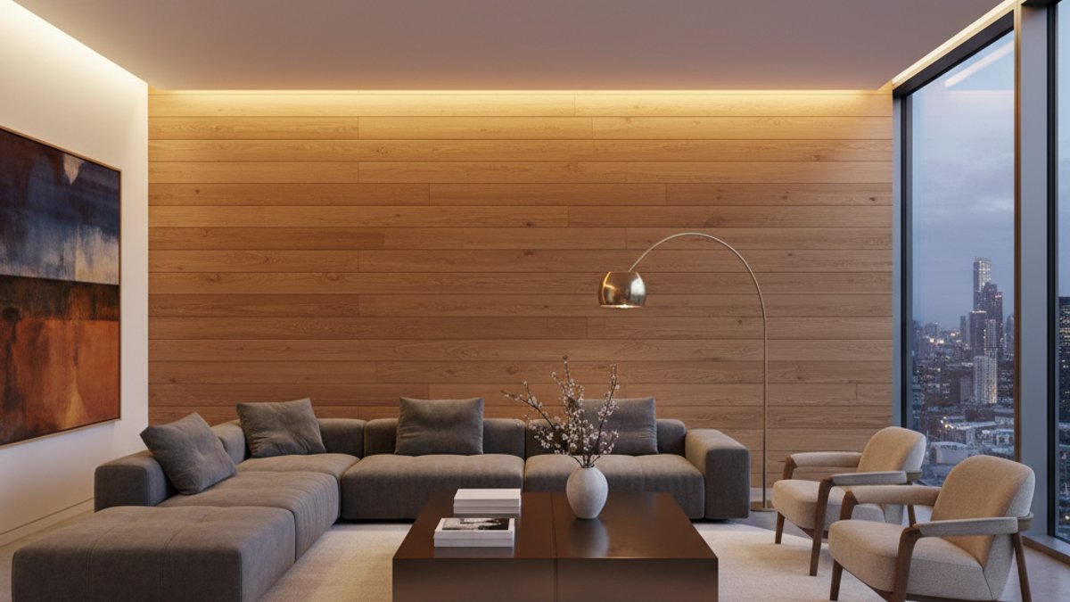 Gỗ Ốp Tường: Bí Quyết Biến Hóa Không Gian Độc Đáo, Sang Trọng Và Hiện Đại 2026 Tường Ốp Gỗ Tự Nhiên Trong Phòng Khách Hiện Đại