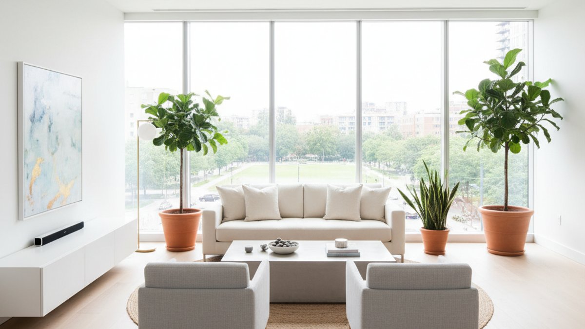 Phòng Khách Tràn Ngập Ánh Sáng Với Sàn Gỗ Tự Nhiên Sáng Màu