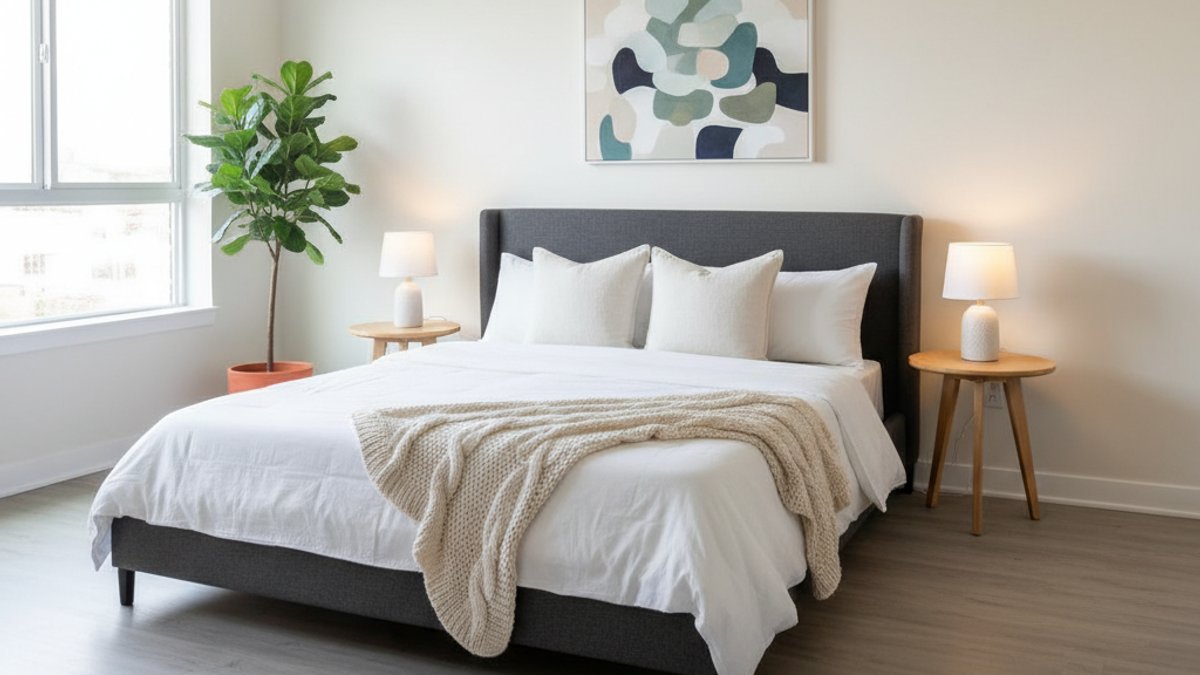 Sàn Nhựa Giả Gỗ Spc Màu Sáng Trong Phòng Ngủ Chung Cư