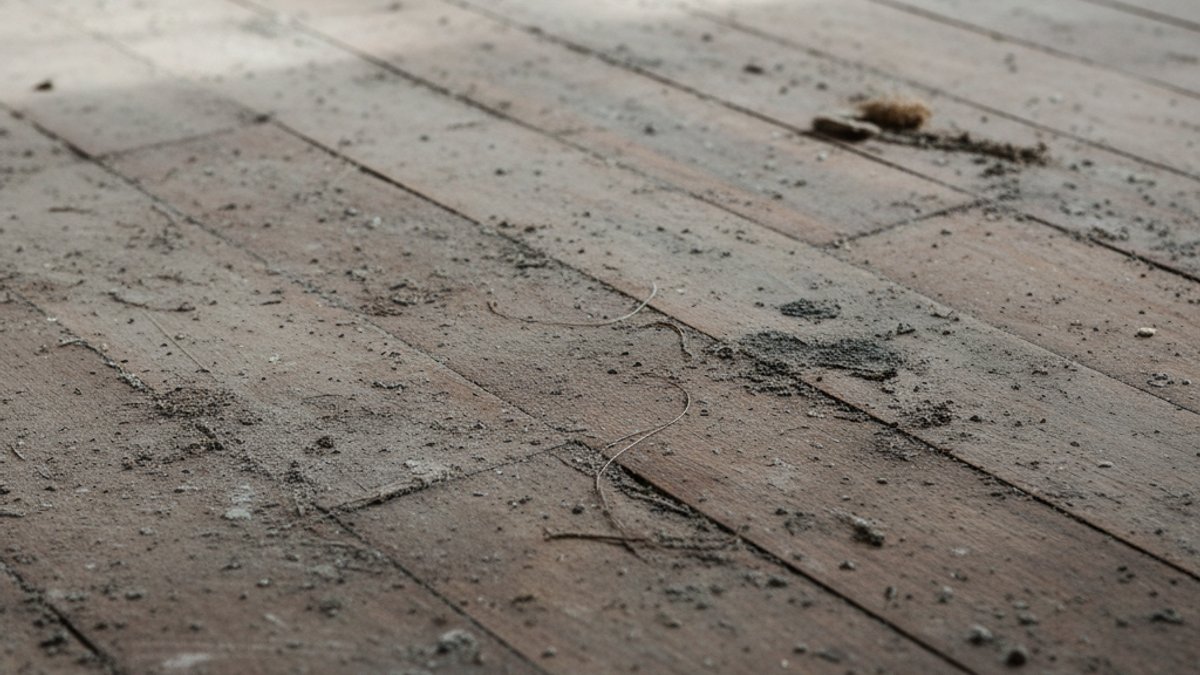 Sàn Gỗ Bị Bụi Bẩn Và Vết Bẩn Tích Tụ