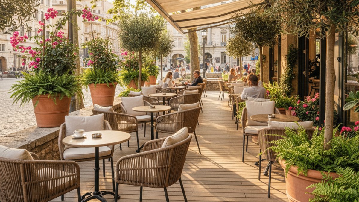 Sàn Gỗ Ngoài Trời Bền Đẹp Tại Quán Cà Phê