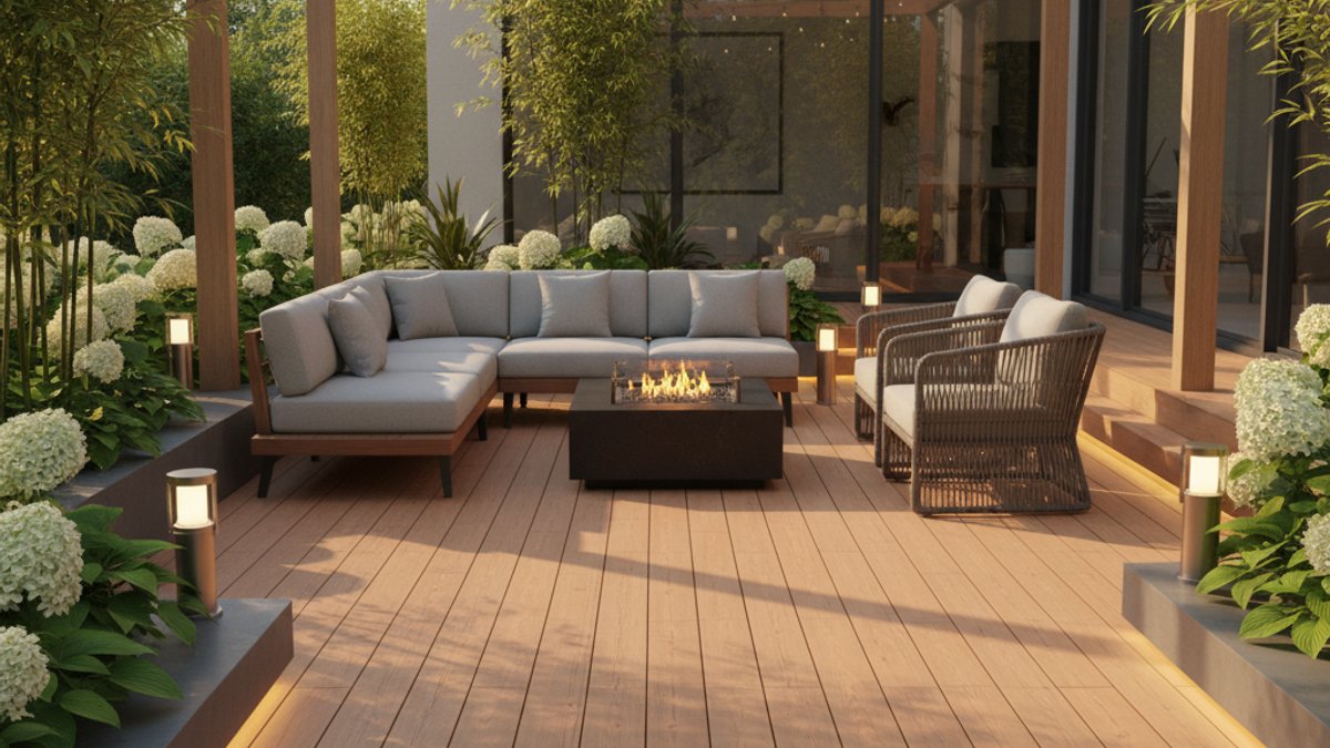 Sàn Gỗ Nhựa Ngoài Trời Cho Sân Vườn Hiện Đại