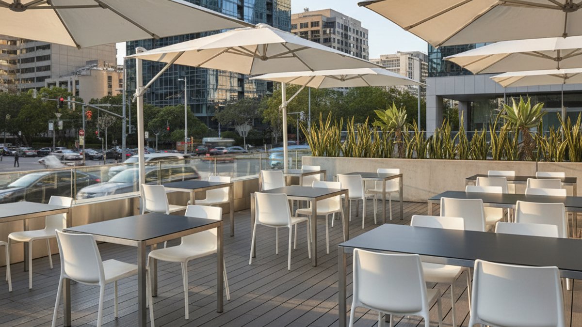 Sàn Gỗ Nhựa Wpc Hiện Đại, Bền Bỉ Cho Quán Cà Phê Ngoài Trời