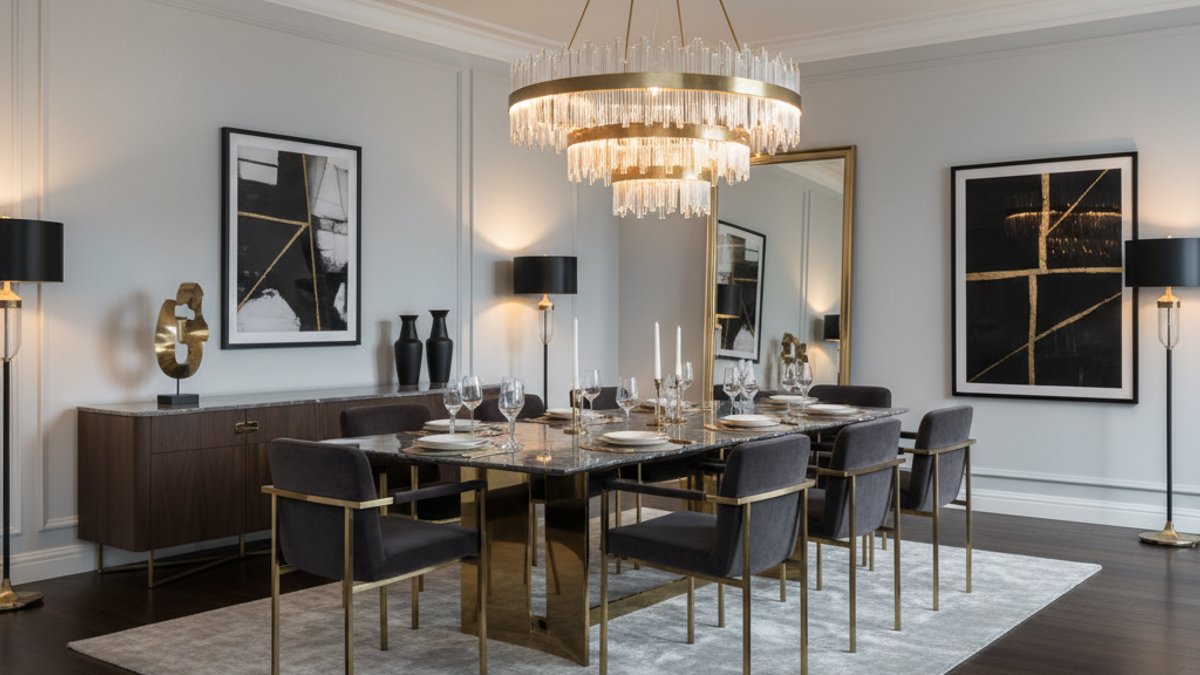 Sàn Gỗ Màu Tối Phòng Ăn Đẳng Cấp