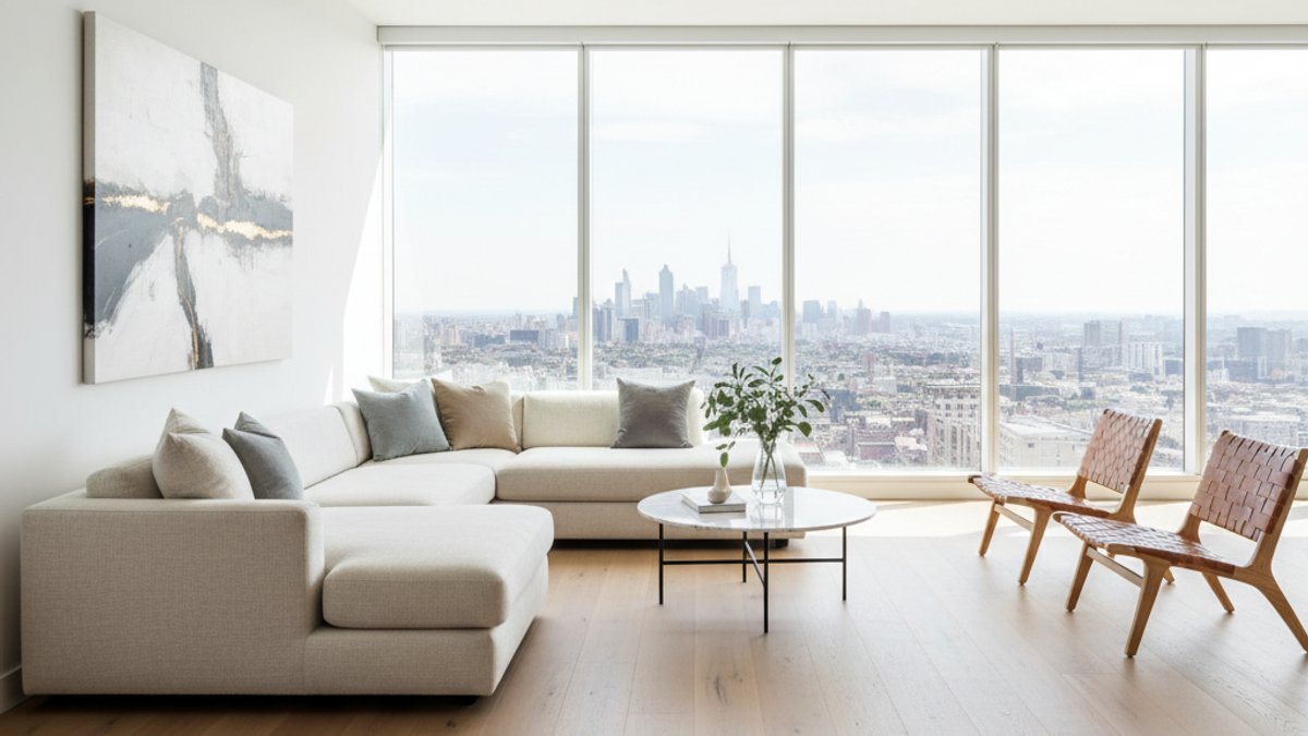 Sàn Gỗ Tự Nhiên Màu Sáng Trong Phòng Khách Hiện Đại