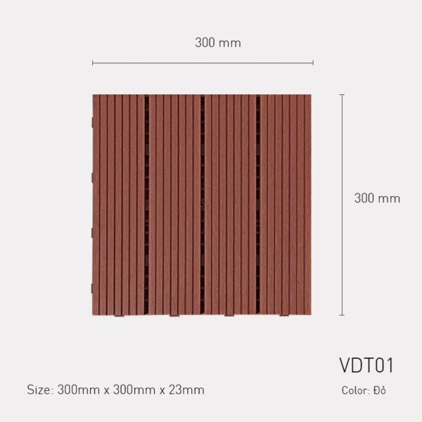 Vỉ Gỗ Nhựa Ngoài Trời VDT01-Red