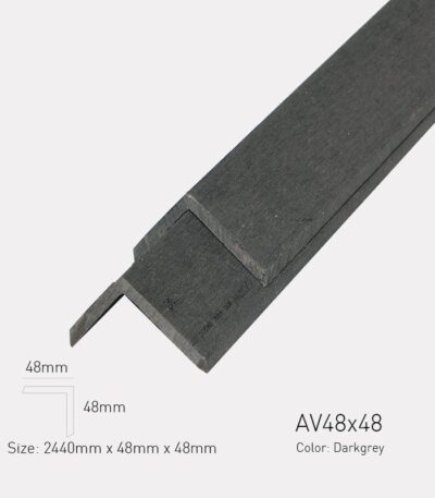 Thanh Nẹp V Gỗ Nhựa Awood AV48x48-Darkgrey