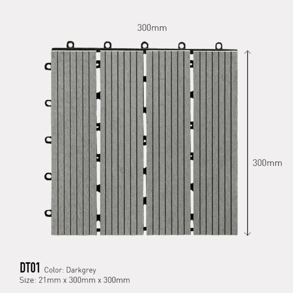 Vỉ Gỗ Nhựa Ngoài Trời DT01-Darkgrey