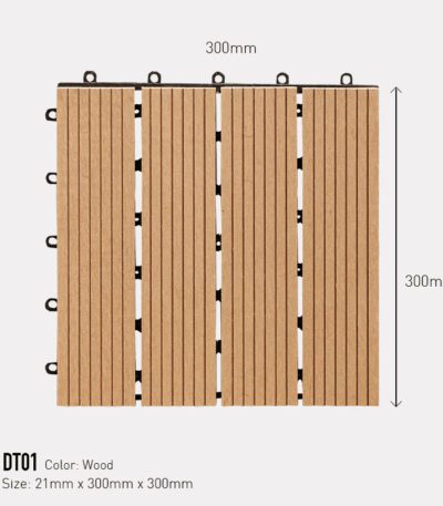 Vỉ Gỗ Nhựa Ngoài Trời DT01-Wood