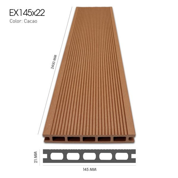 Sàn gỗ ngoài trời Exwood EX145x22 Cacao