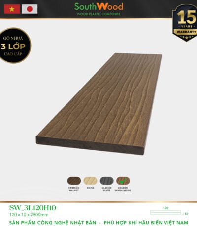 Gỗ nhựa ngoài trời South Wood SW-3L120H10-GOLDEN SANDAL W