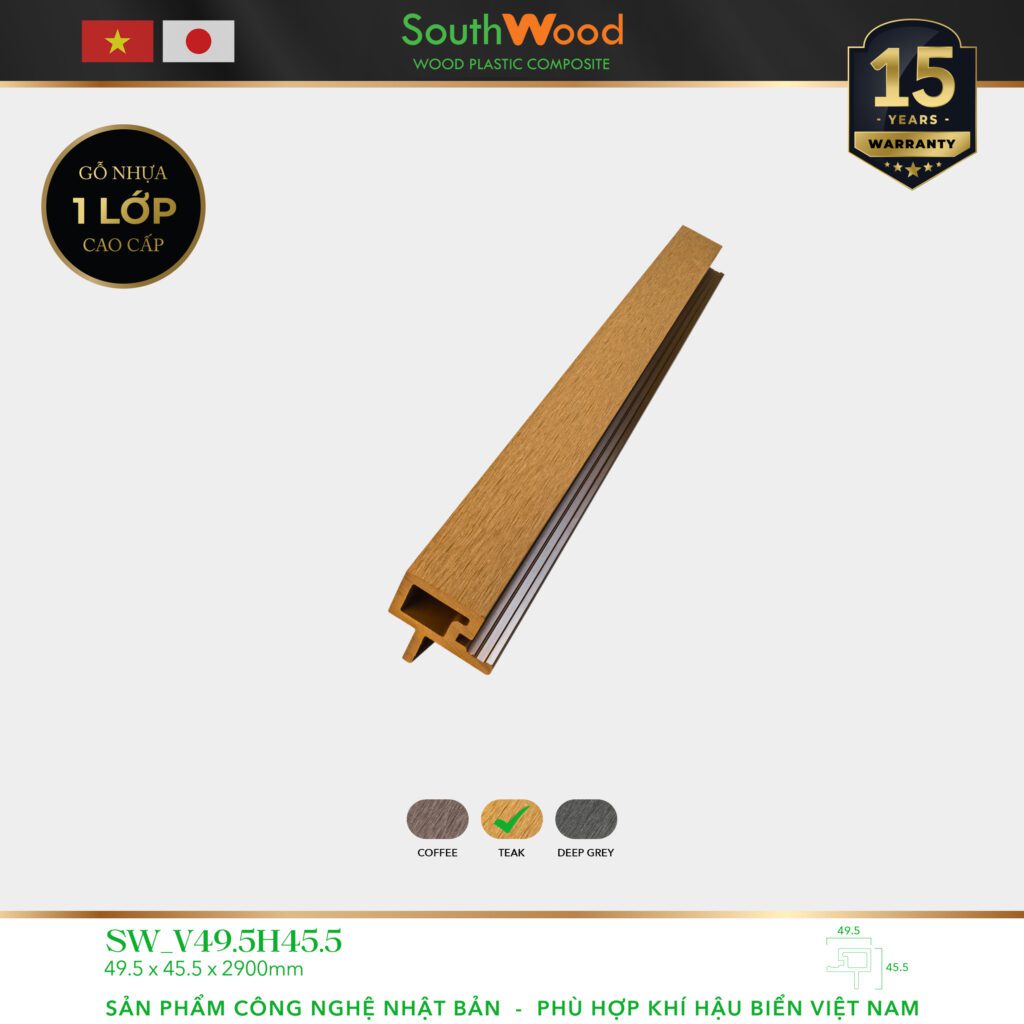 Gỗ nhựa ngoài trời South Wood SW-V49.5H49.5-Teak