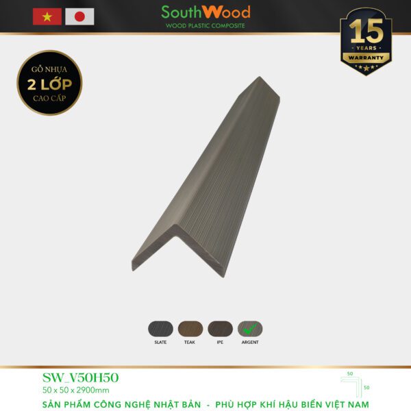 Gỗ nhựa ngoài trời South Wood SW-V50H50-Argent