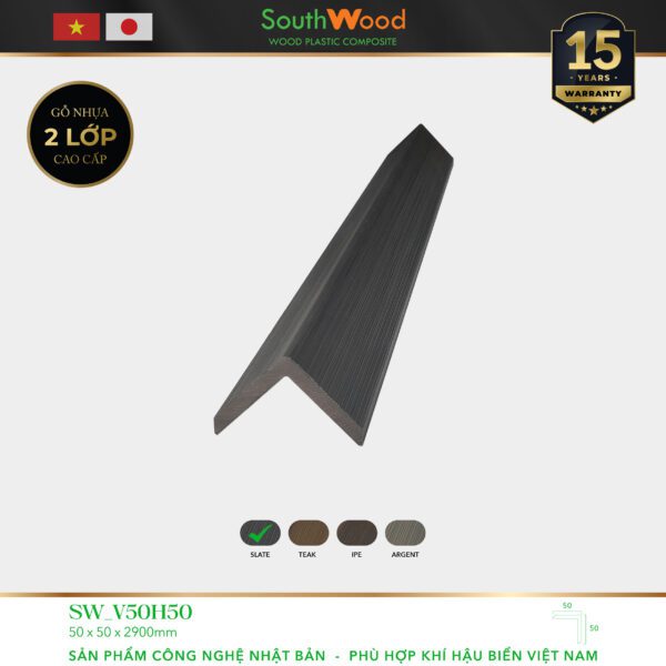 Gỗ nhựa ngoài trời South Wood SW-V50H50-SLATE