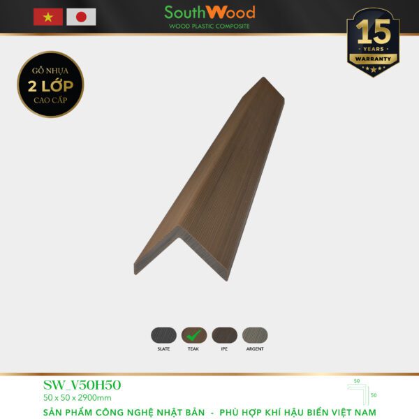 Gỗ nhựa ngoài trời South Wood SW-V50H50-TEAK