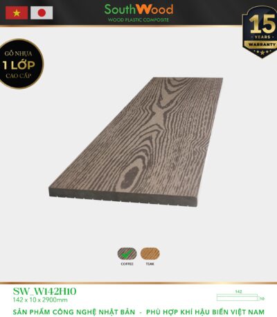 Gỗ nhựa ngoài trời South Wood SW-W142H10-Coffee