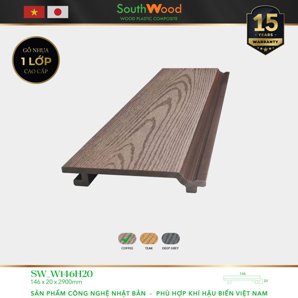Gỗ nhựa ngoài trời South Wood SW-W146H20-Coffee