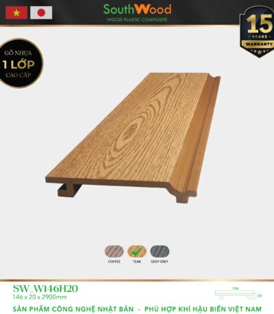 Gỗ nhựa ngoài trời South Wood SW-W146H20-Teak