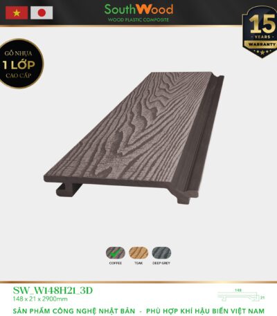 Gỗ nhựa ngoài trời South Wood SW-W146H21-3D-Coffee