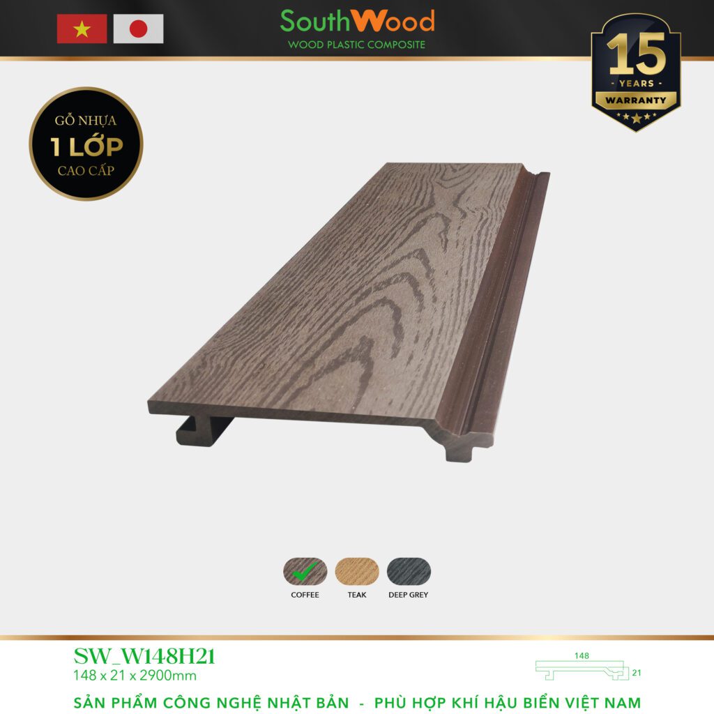 Gỗ nhựa ngoài trời South Wood SW-W148H21-Coffee