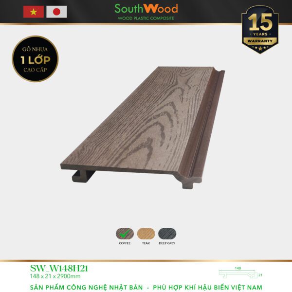 Gỗ nhựa ngoài trời South Wood SW-W148H21-Coffee