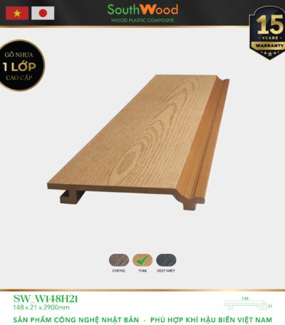 Gỗ nhựa ngoài trời South Wood SW-W148H21-Teak