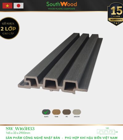 Gỗ nhựa ngoài trời South Wood SW-W165H33-SLATE