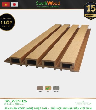 Gỗ nhựa ngoài trời South Wood SW-W219H26-TEAK