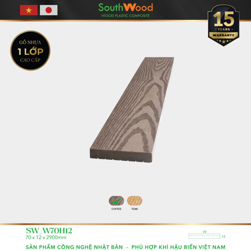 Gỗ nhựa ngoài trời South Wood SW-W70H12-Coffee