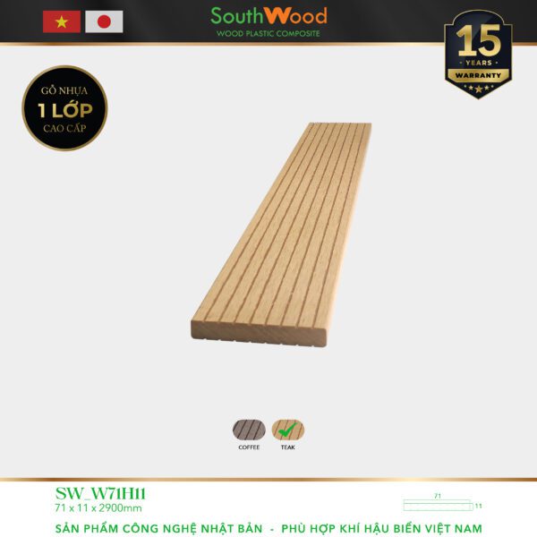 Gỗ nhựa ngoài trời South Wood SW-W71H11-Teak