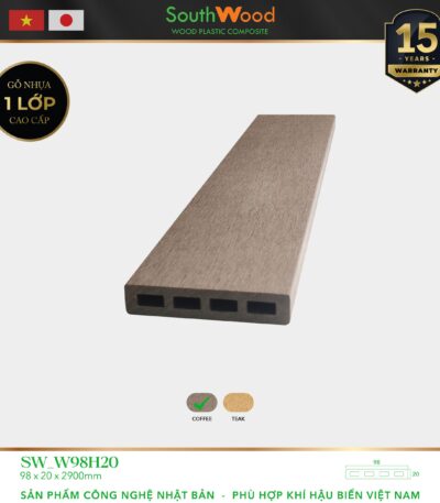 Gỗ nhựa ngoài trời South Wood SW-W98H20-Coffee