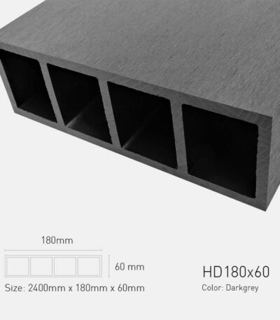Lam Gỗ Nhựa Ngoài Trời TPWood HD180x60-Darkgrey