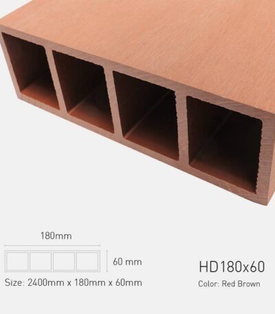 Lam Gỗ Nhựa Ngoài Trời TPWood HD180x60-Red Brown